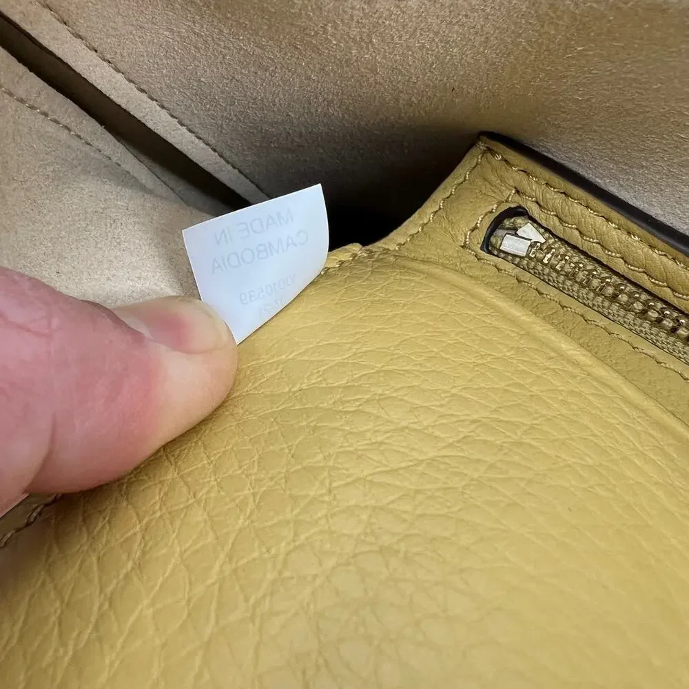 Tory Burch Purse Sunflower Yellow Miller Hobo Bag Pebble Leather Crossbody New - Picture 10 of 15